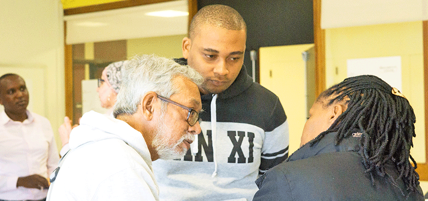 D-Lab Scale-Ups Fellows Suprio Das (left), Prince Prosper Tillya (center), and Winnie Gitau (right).