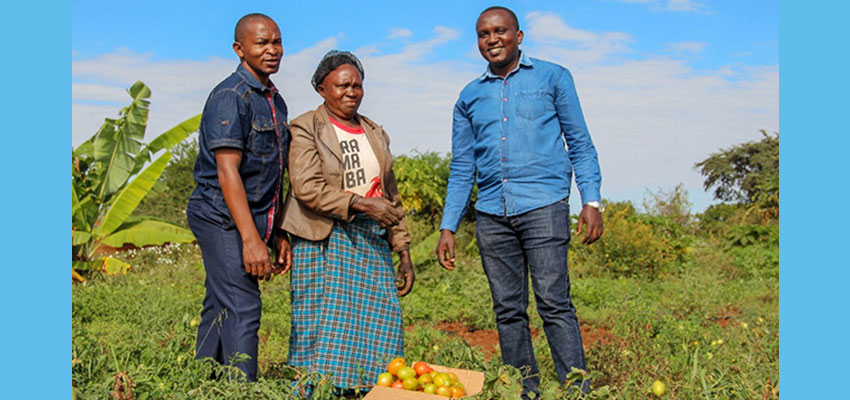 Peter Mumo Nyamai (right), founder of Expressions Global Group, an MIT D-Lab Scale-Ups Fellowship venture in Kenya.