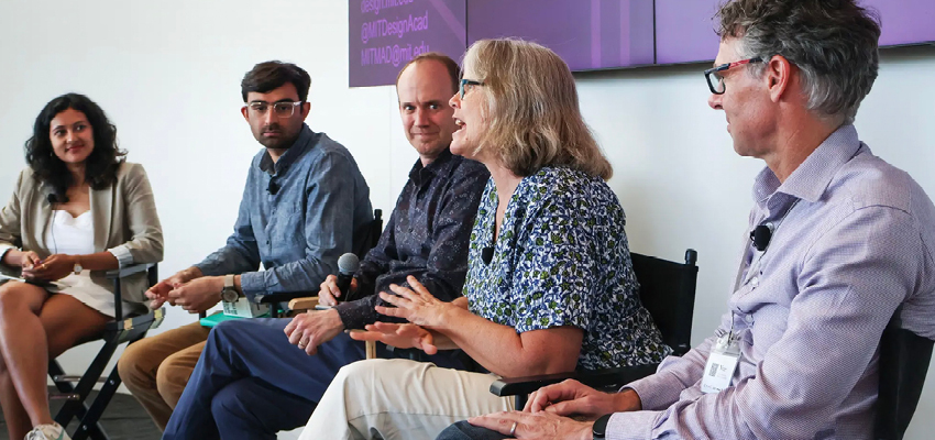 Left to right: Surbhi Agrawal, Aditya Mehrotra, John Ochsendorf, and Richard Perez. Photo: Courtesy MIT MAD