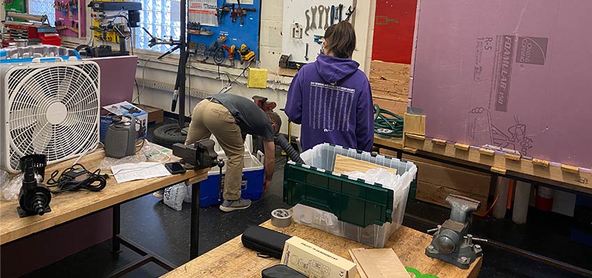 Testing setup in the MIT D-Lab workshop. Photo: Courtesy MIT D-Lab