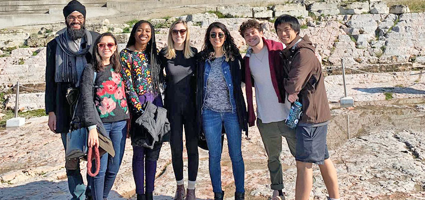  MIT D-Lab team at the Parthenon (left to right: Ivraj, Susy, Alex, Caroline, Sabira, Tal, Franklin).