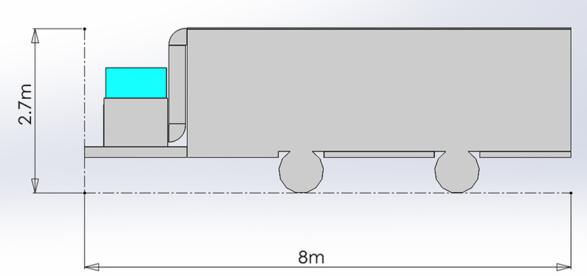 sketch of truck housing