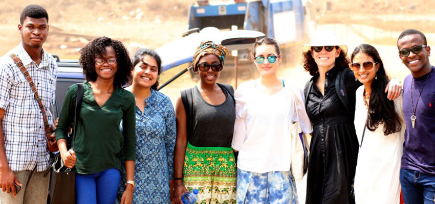 From Left to Right: Fafa, Carol, Raeesa, Karrisha, Aimee, Libby, Sruthi, and Wayne.  Photo Credit: Maurice Caschinco 