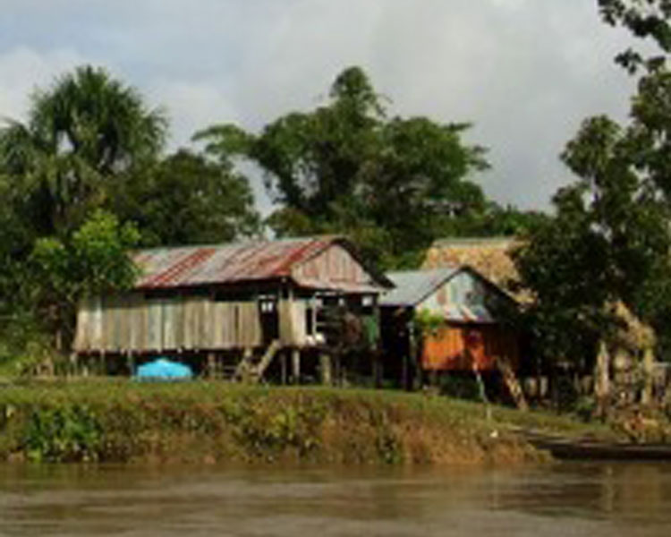 Houses along the river in Santa Cloltilde.